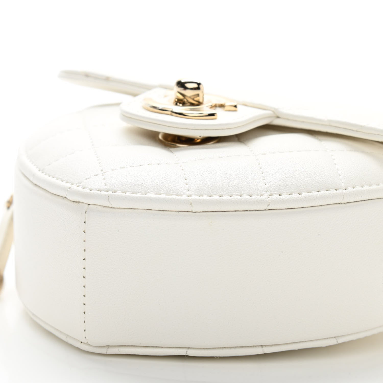 Chanel Lambskin Quilted CC In Love Heart Clutch With Chain White 10 of 11