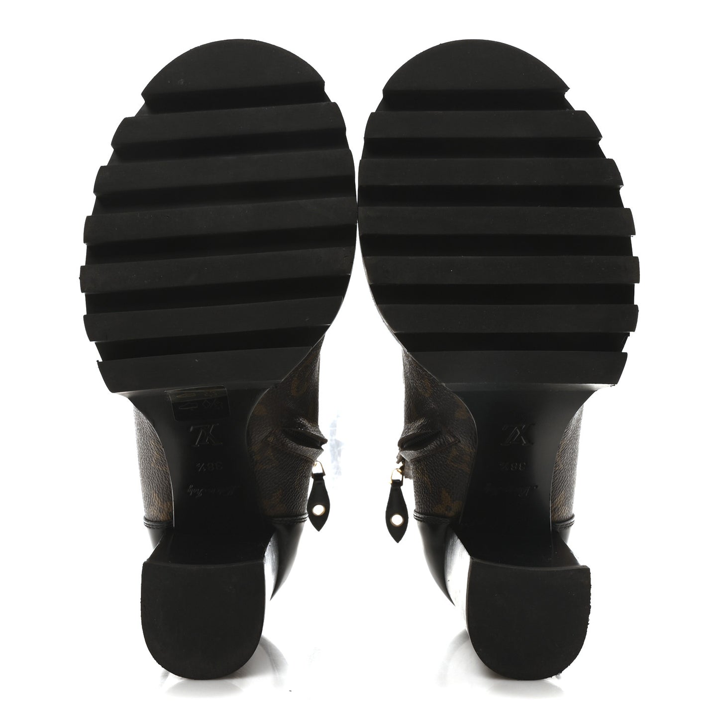 Patent Calfskin Monogram Star Trail Ankle Boots 38.5 Black