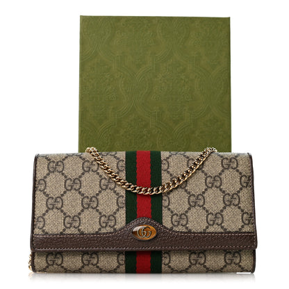Gucci GG Supreme Monogram Web Ophidia Wallet On Chain Brown 13 of 13
