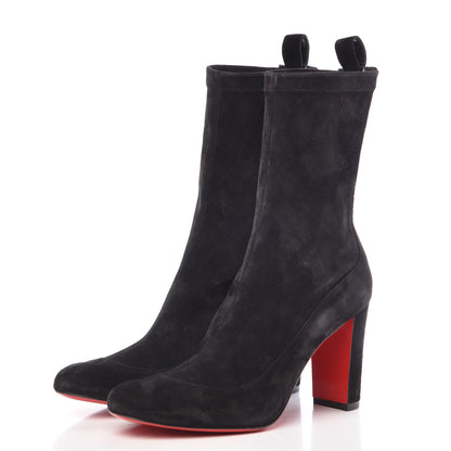 Christian Louboutin Veau Velours Stretch Gena 85 Bootie 37.5 Black 3 of 8