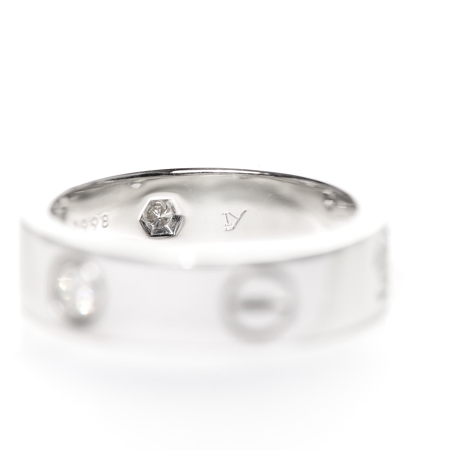 Cartier 18K White Gold 3 Diamond 5.5mm LOVE Ring 53 6.25 7 of 7