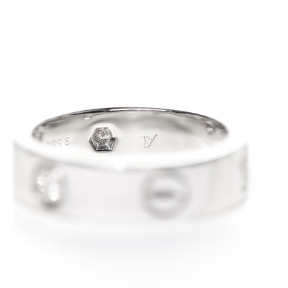Cartier 18K White Gold 3 Diamond 5.5mm LOVE Ring 53 6.25 7 of 7