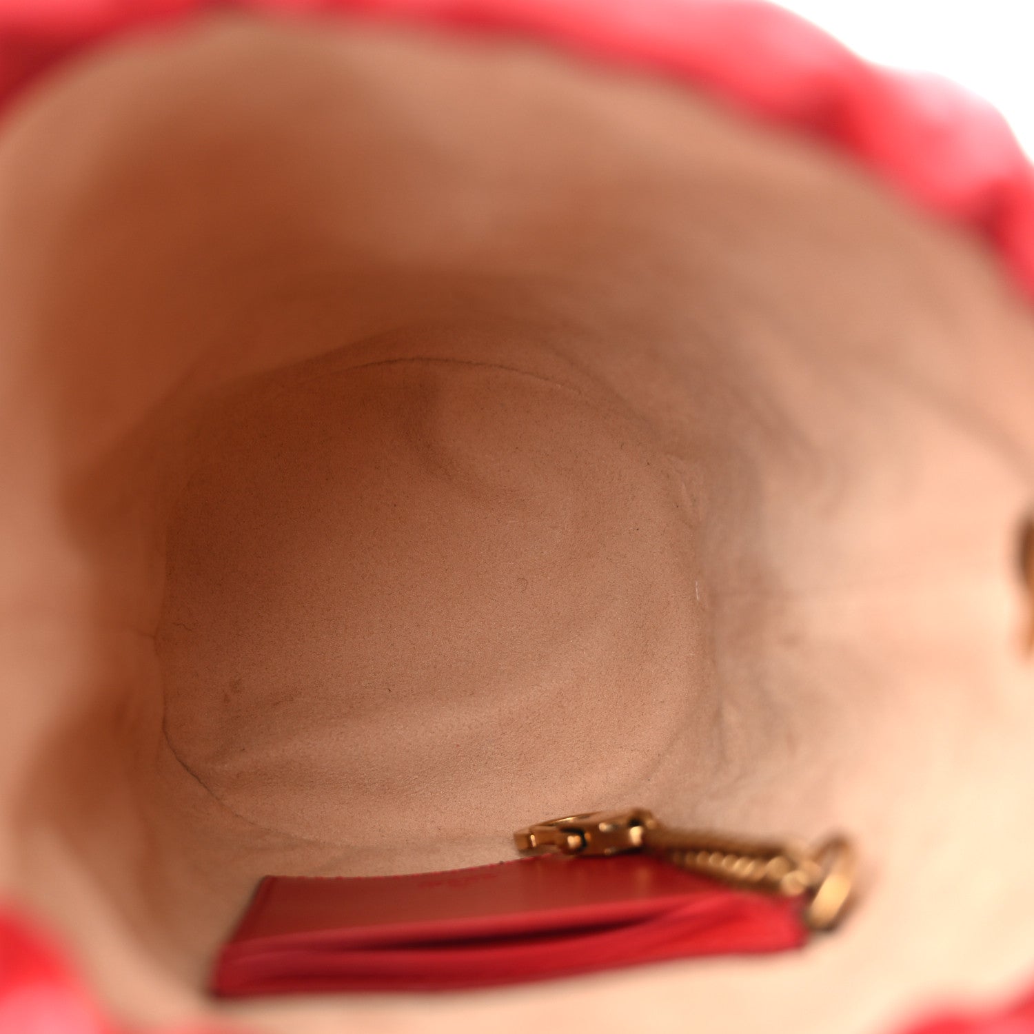 Gucci Calfskin Matelasse Mini GG Marmont 2.0 Bucket Bag Hibiscus Red 5 of 11