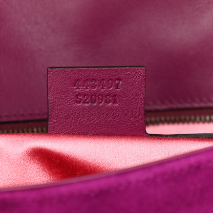 Gucci Velvet Matelasse Small GG Marmont Shoulder Bag Fuchsia Violet Cyclamen 7 of 11