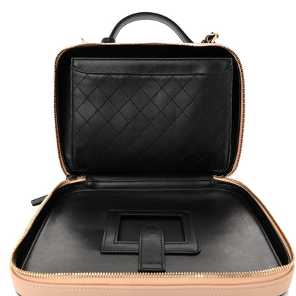 Chanel Caviar Quilted Medium CC Filigree Vanity Case Beige Black 6 of 13
