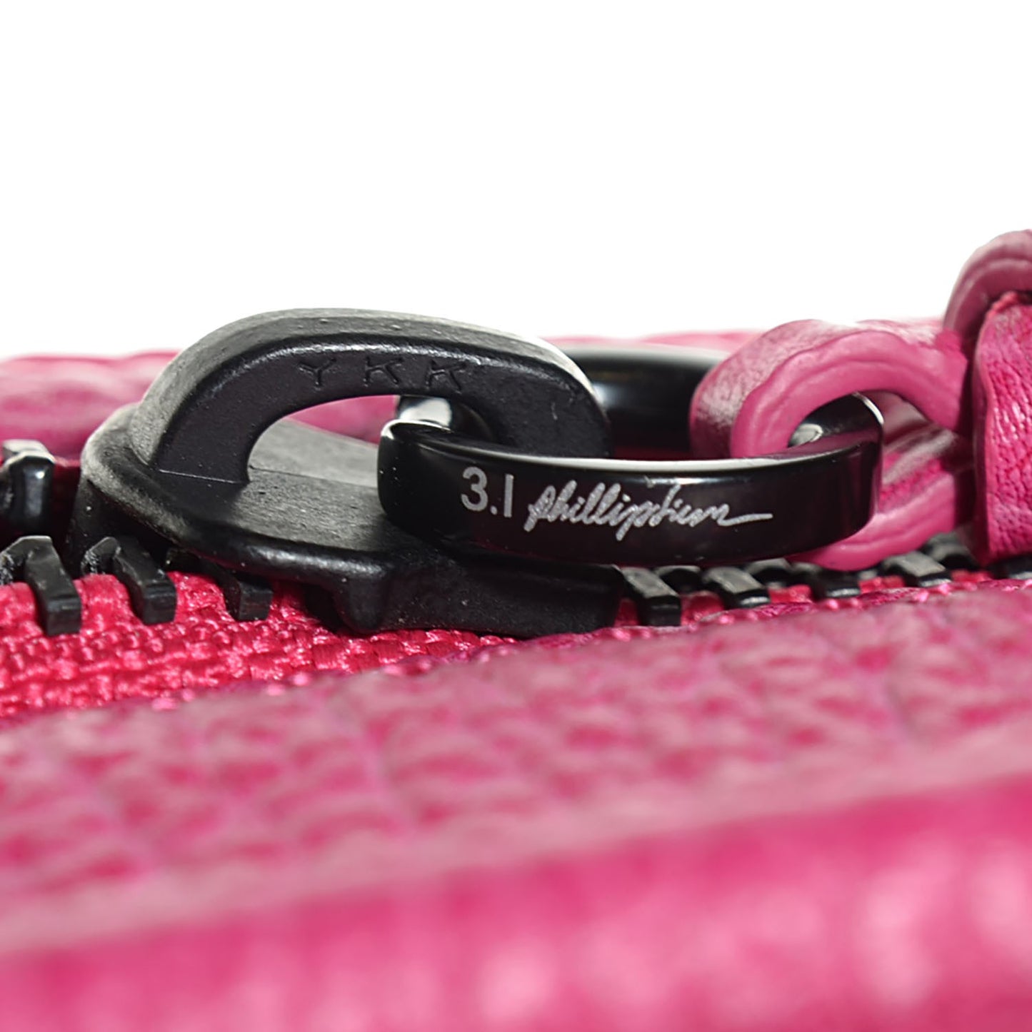 3.1 Textured Calfskin Large Pashli Satchel Bright Fuchsia
