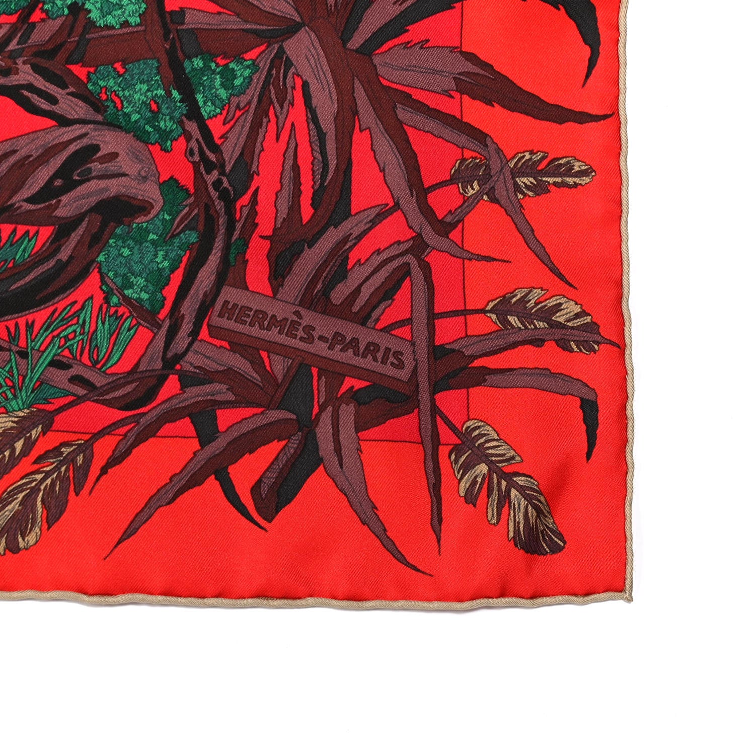 Hermes Silk Jardin A Sintra Scarf 90 Rouge Bleu Vert 4 of 6