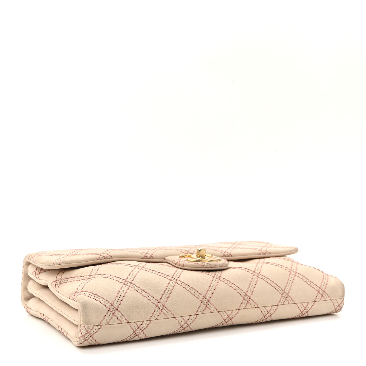 Chanel Calfskin Triple Stitch Medium Flap Pink 4 of 10