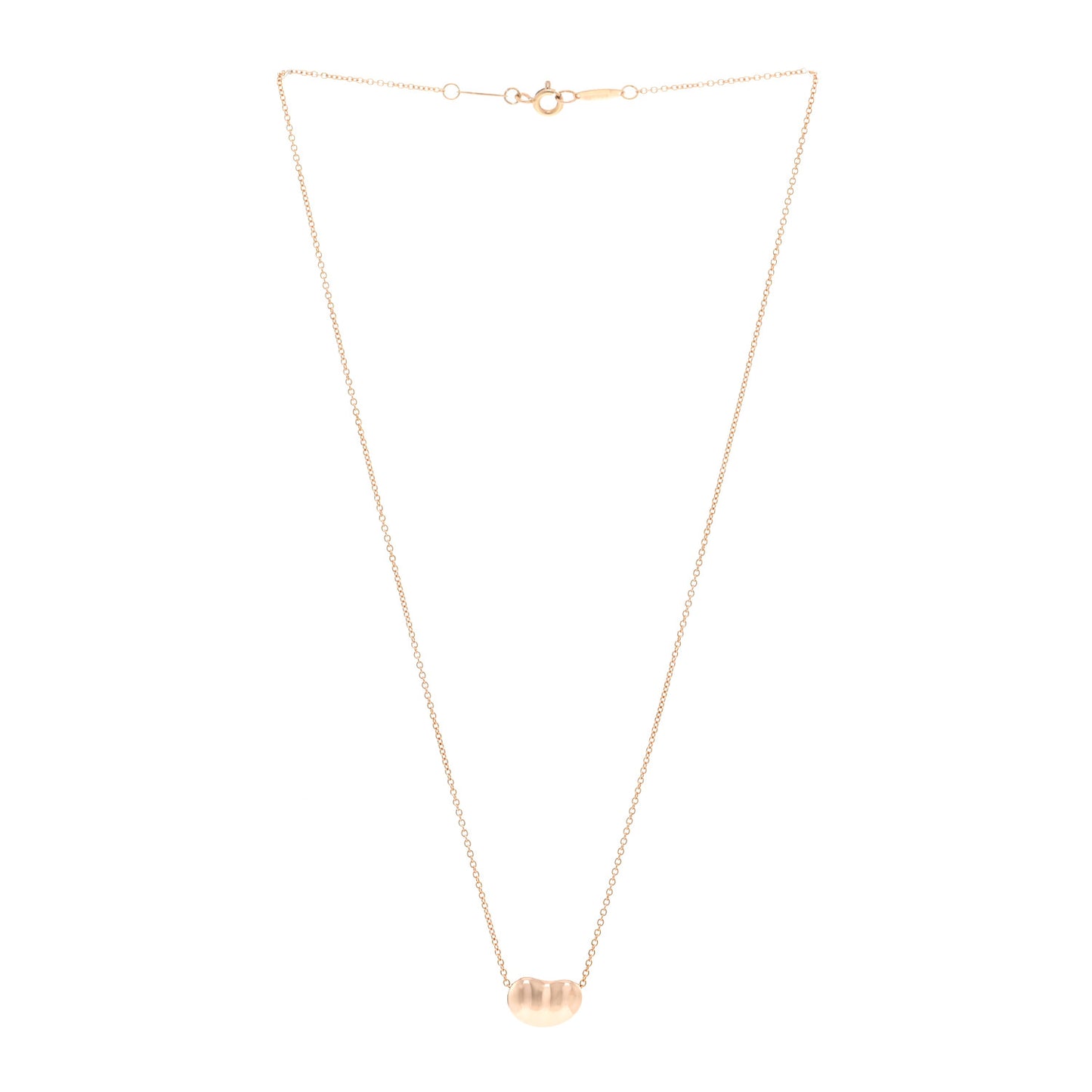 18K Rose Gold 12mm Elsa Peretti Bean Pendant Necklace