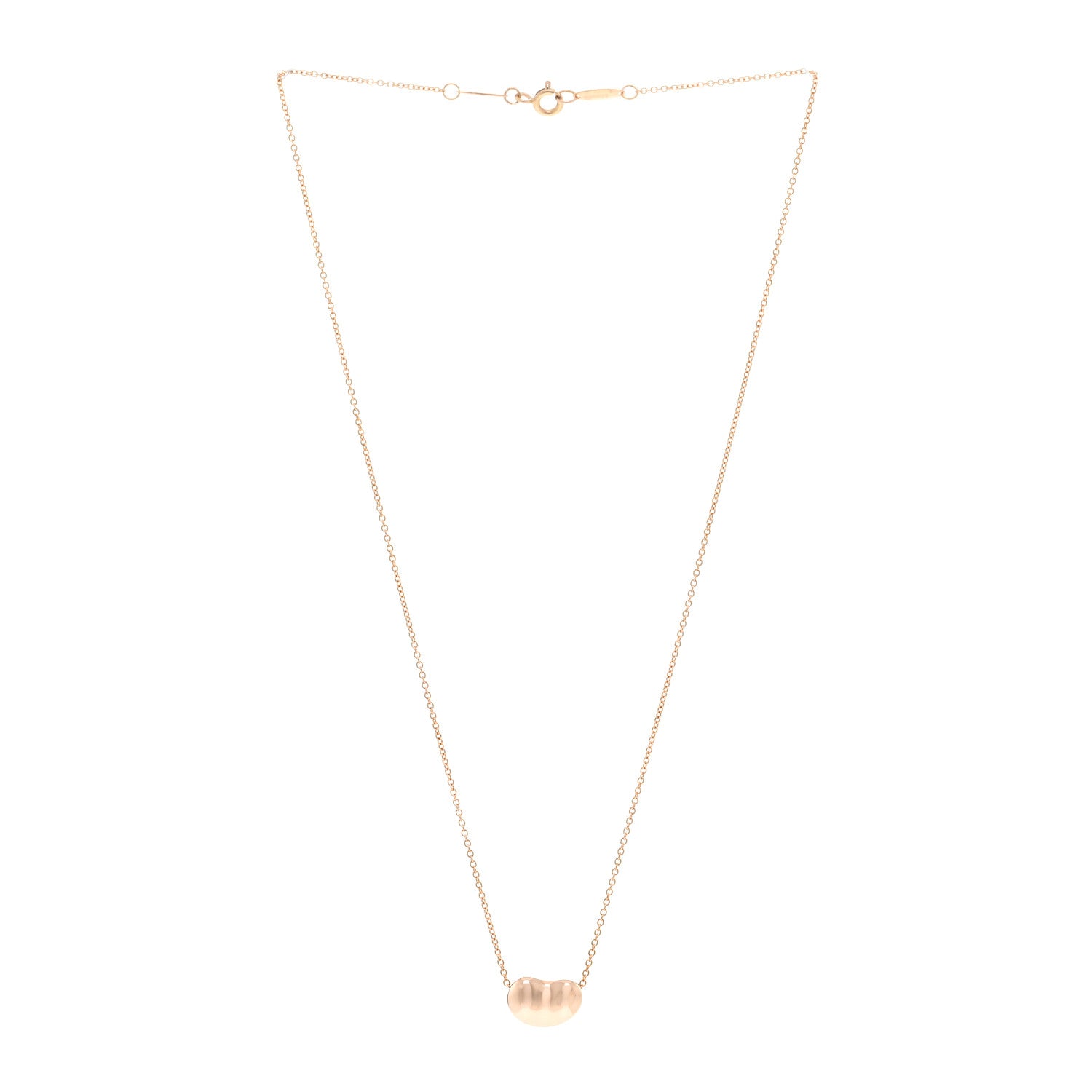 Tiffany 18K Rose Gold 12mm Elsa Peretti Bean Pendant Necklace 3 of 5