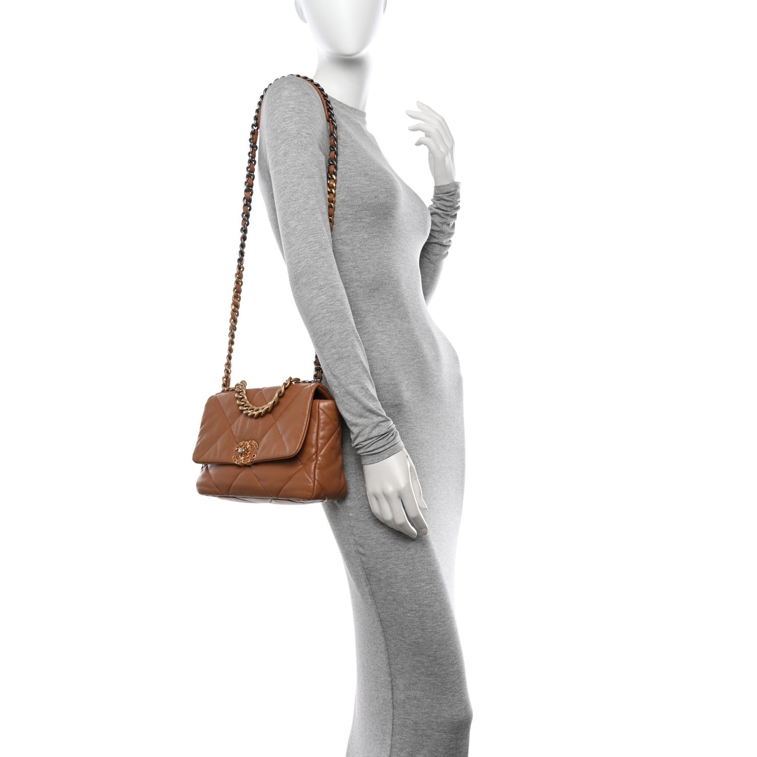 Chanel Lambskin Quilted Medium Chanel 19 Flap Brown 2 of 11