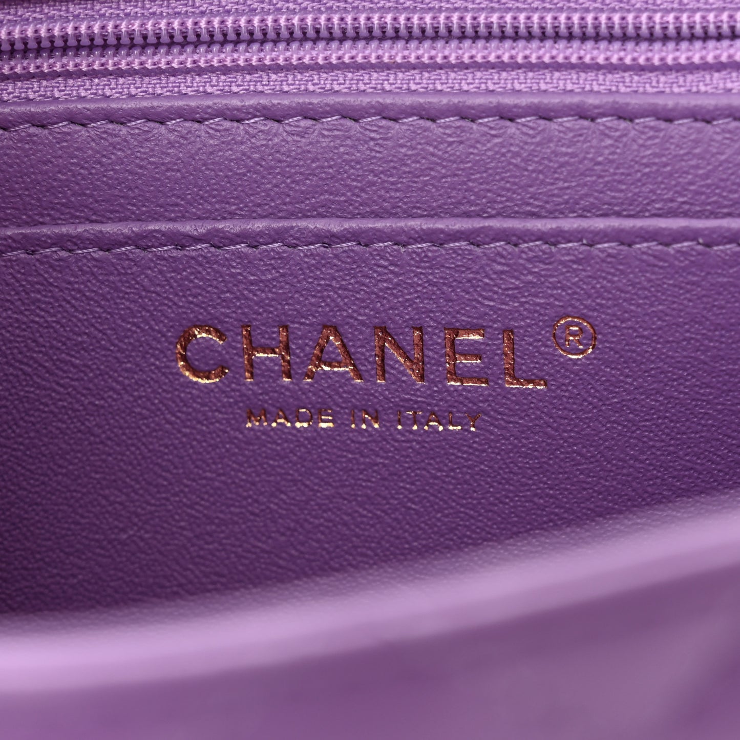 Lambskin Quilted Mini Square Flap Purple