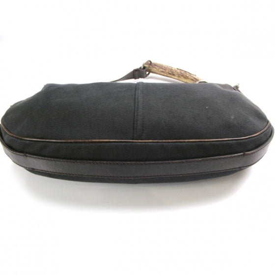 Saint Laurent Canvas Mombasa Horn Shoulder Bag 4 of 9