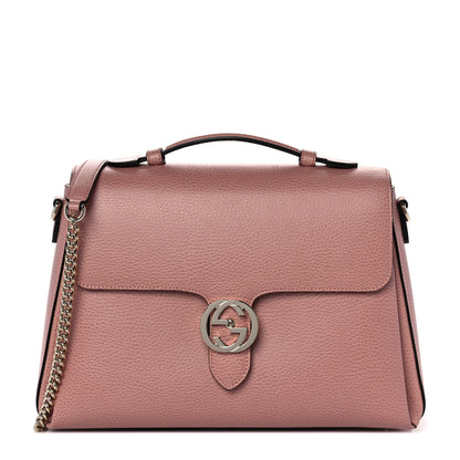 Gucci Dollar Calfskin Medium Interlocking G Top Handle Shoulder Bag Soft Pink 1 of 8