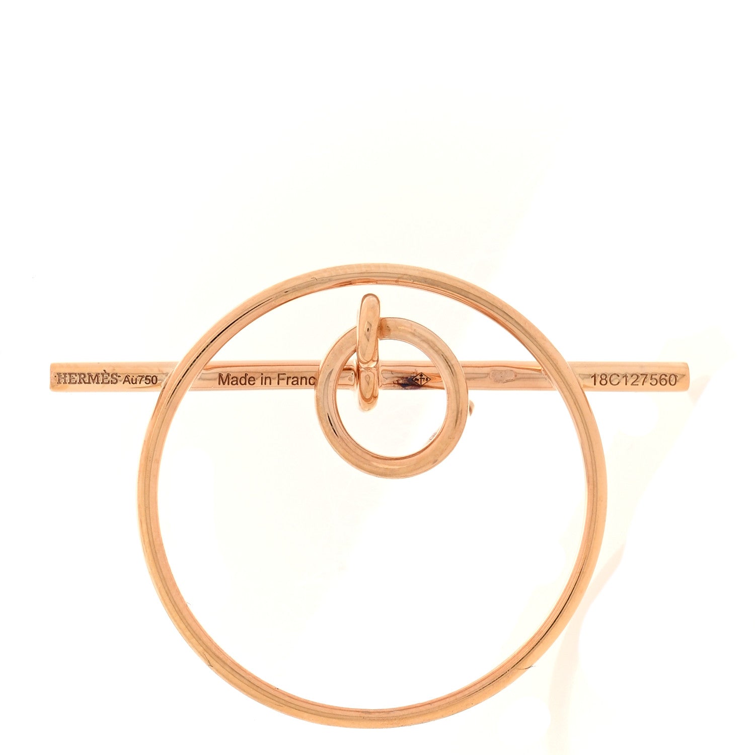 Hermes 18K Rose Gold PM Loop Earrings 4 of 5