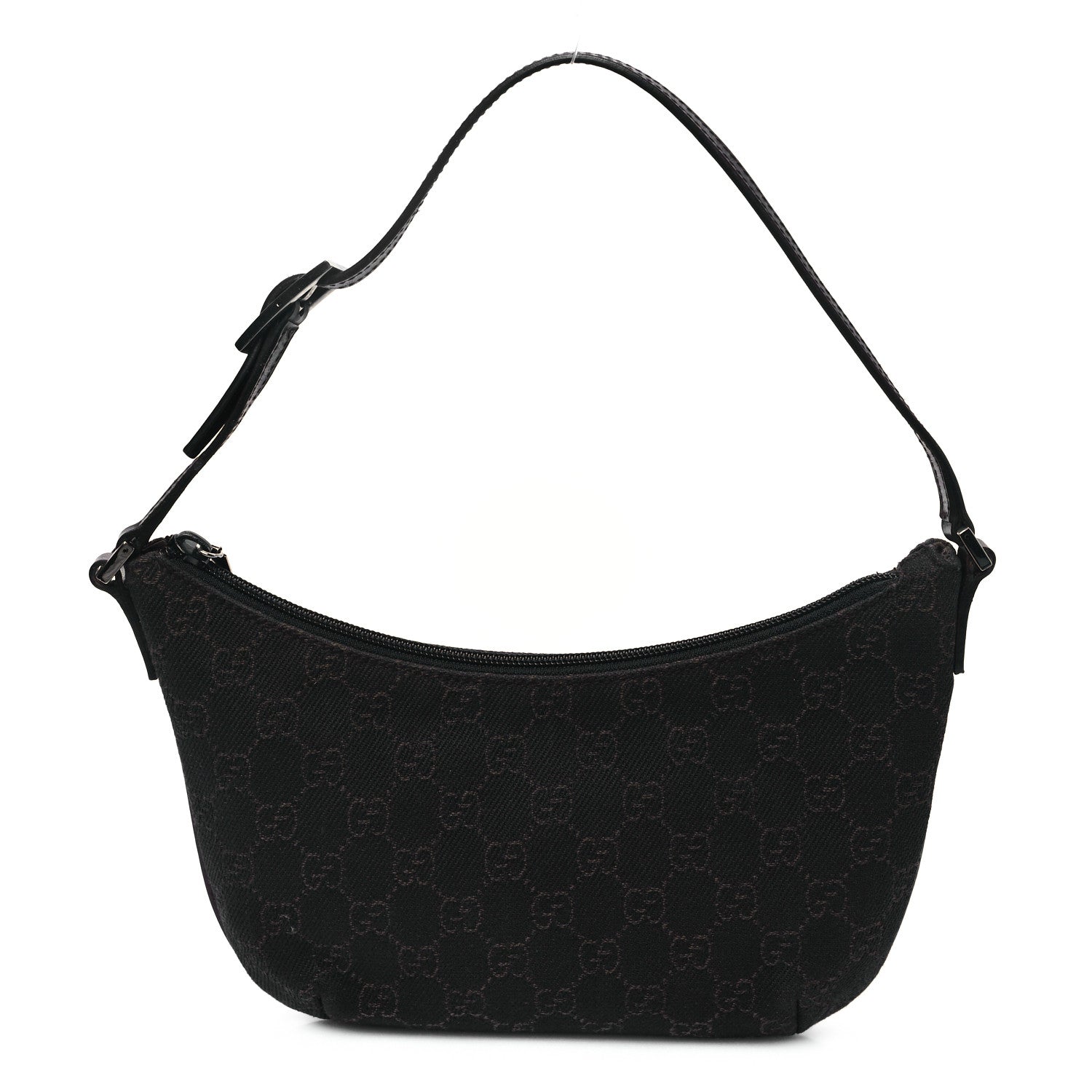 Gucci Denim Monogram Pochette Dark Brown 1 of 13