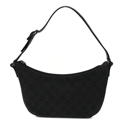 Gucci Denim Monogram Pochette Dark Brown 1 of 13