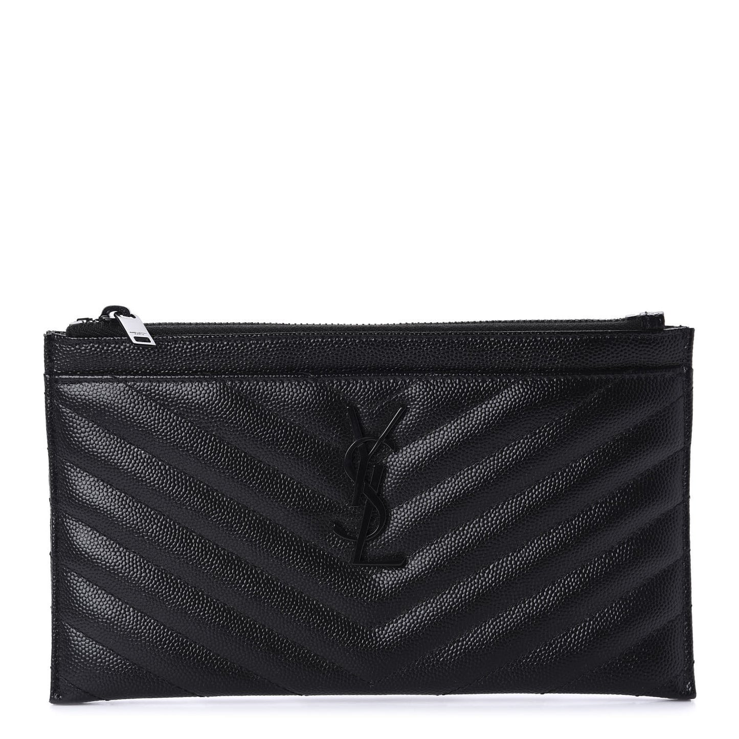 Grain De Poudre Chevron Monogram Bill Pouch Black