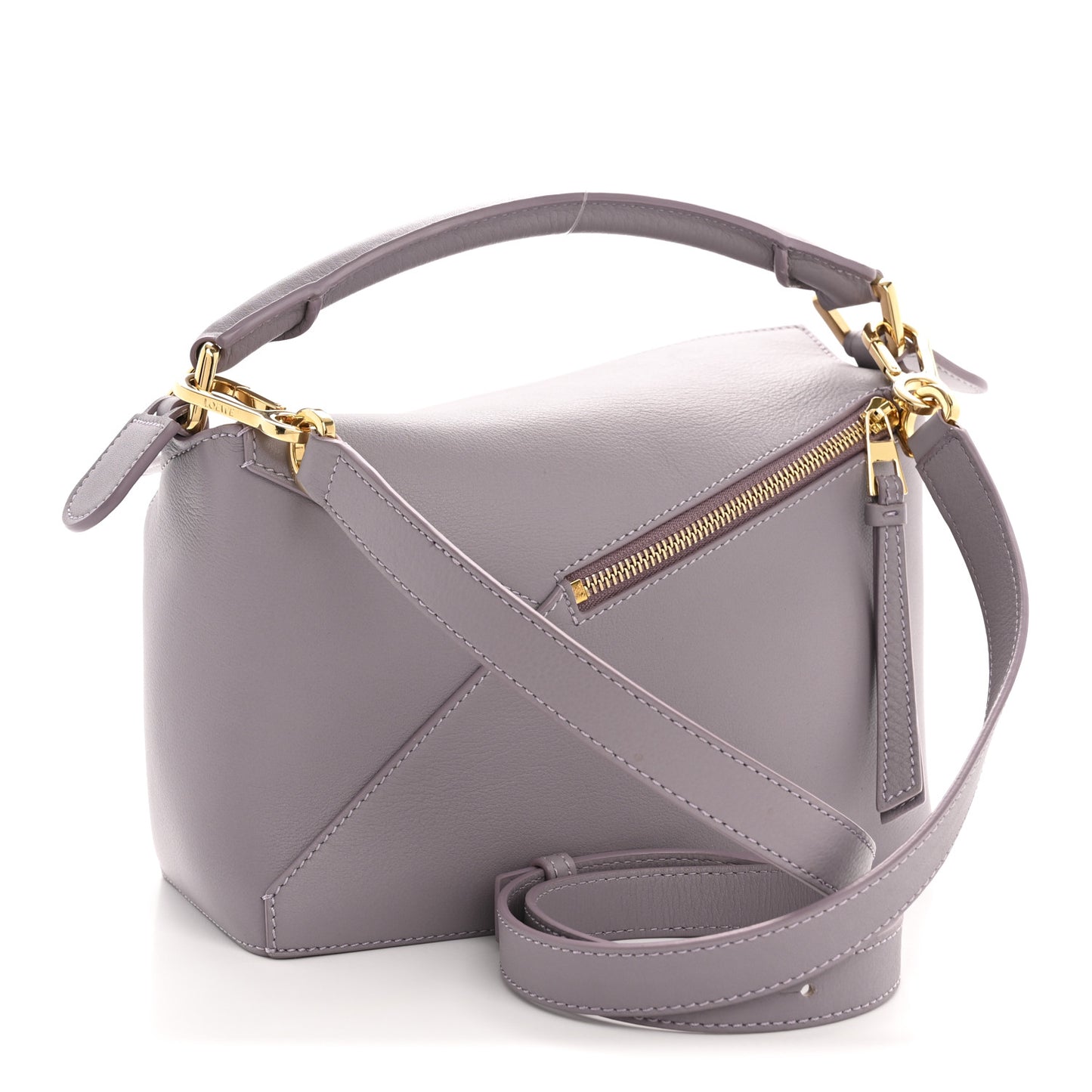 Soft Grained Calfskin Small Puzzle Edge Bag Pale Aubergine Glaze