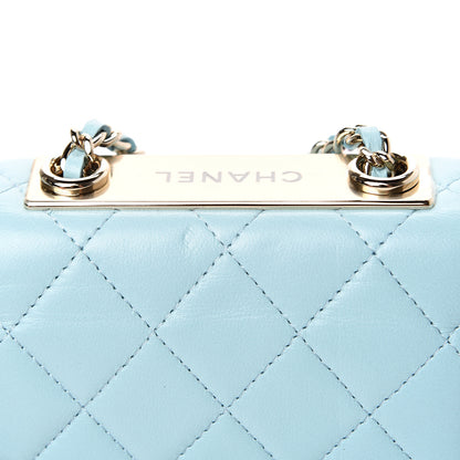 Chanel Lambskin Quilted Mini Trendy CC Chain Wallet Light Blue 10 of 11