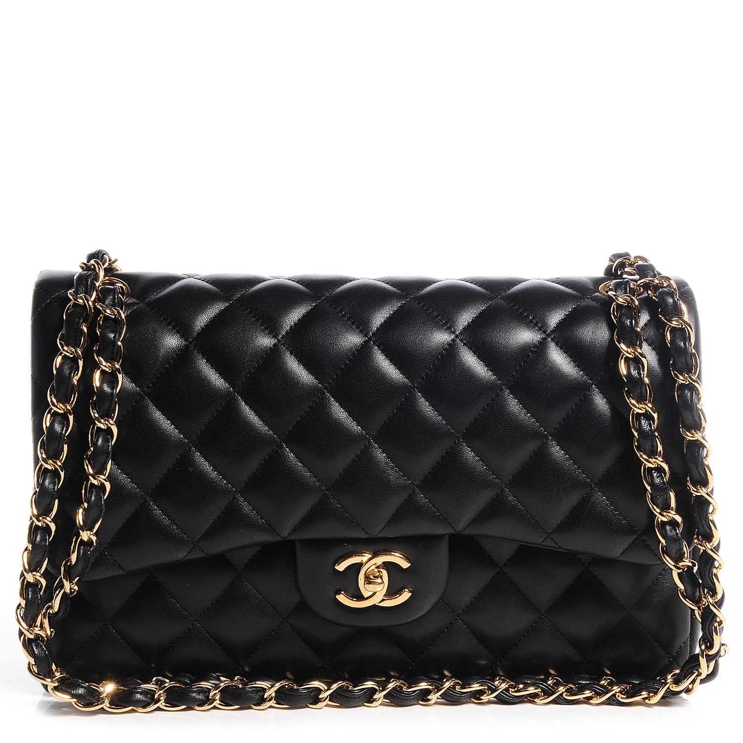 Chanel Lambskin Jumbo Double Flap Black 1 of 8