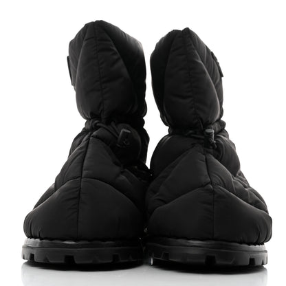 Prada Re-Nylon Piuma Triangle Logo Padded Drawcord Mens Snow Boots 10 Black 2 of 9