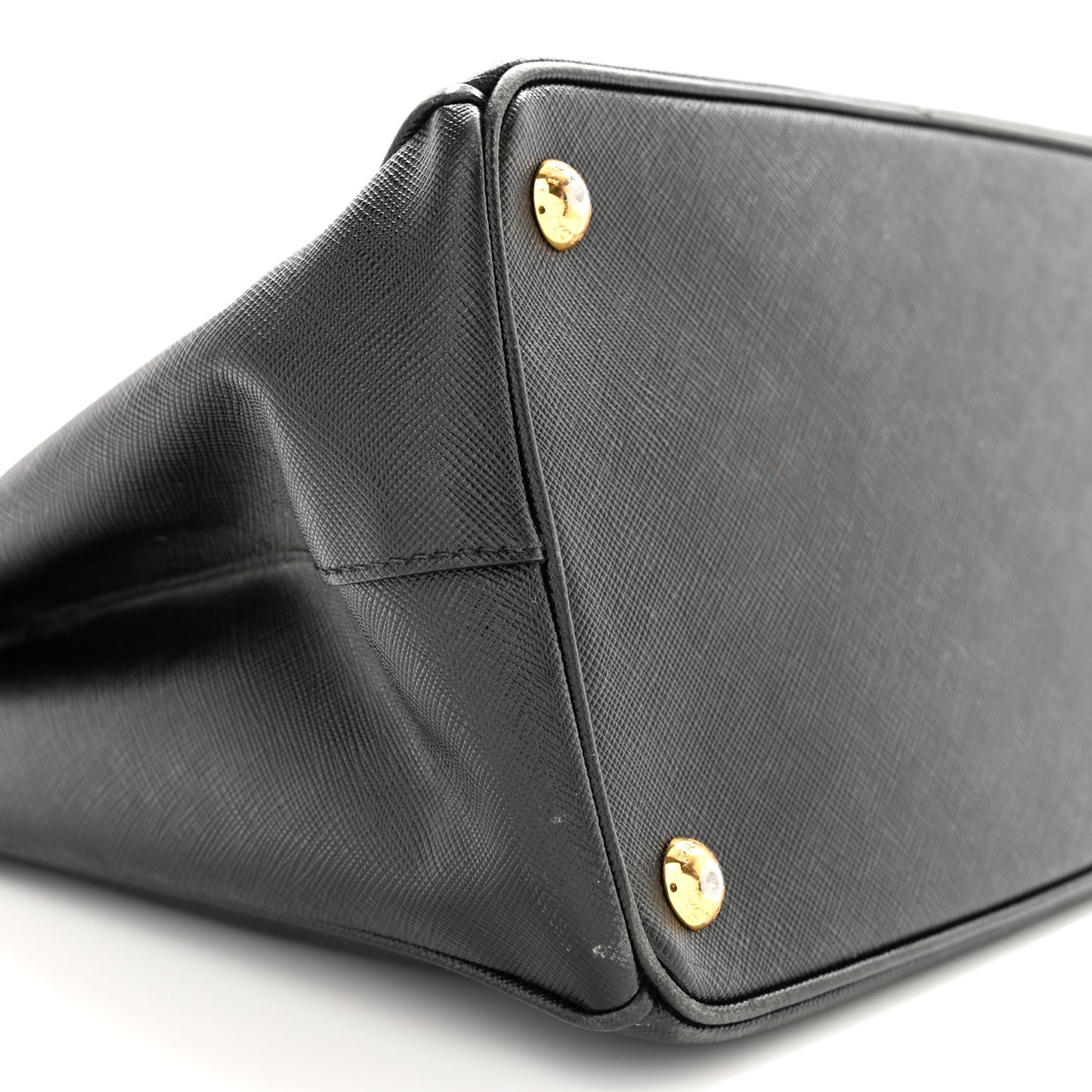 Saffiano Lux Medium Double Zip Tote Black