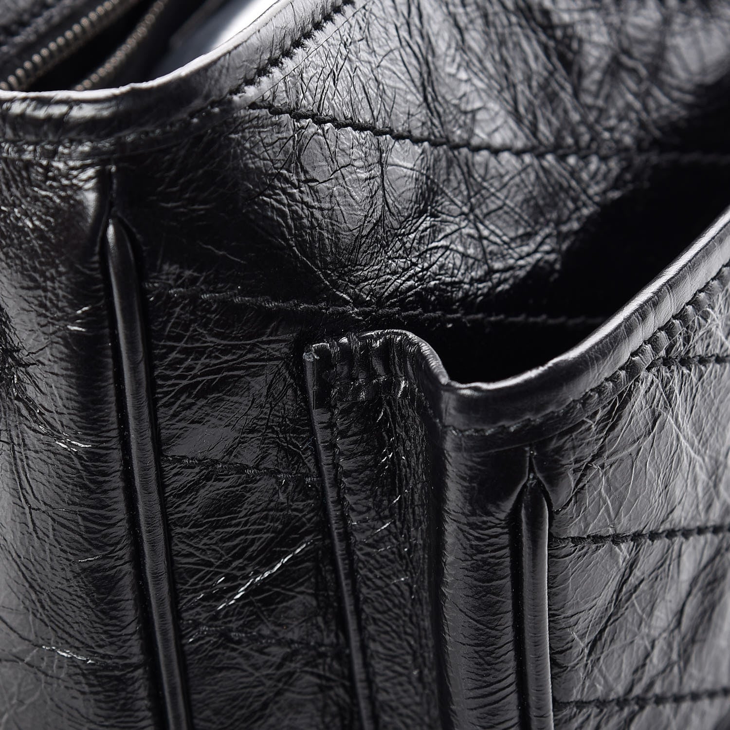 Saint Laurent Crinkled Calfskin Matelasse Monogram Medium Niki Chain Satchel Black 9 of 12