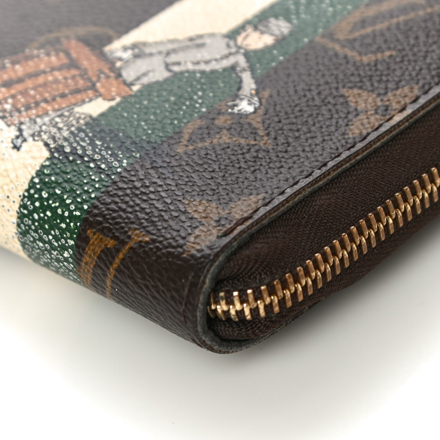 Monogram Groom Zippy Organizer Wallet Green