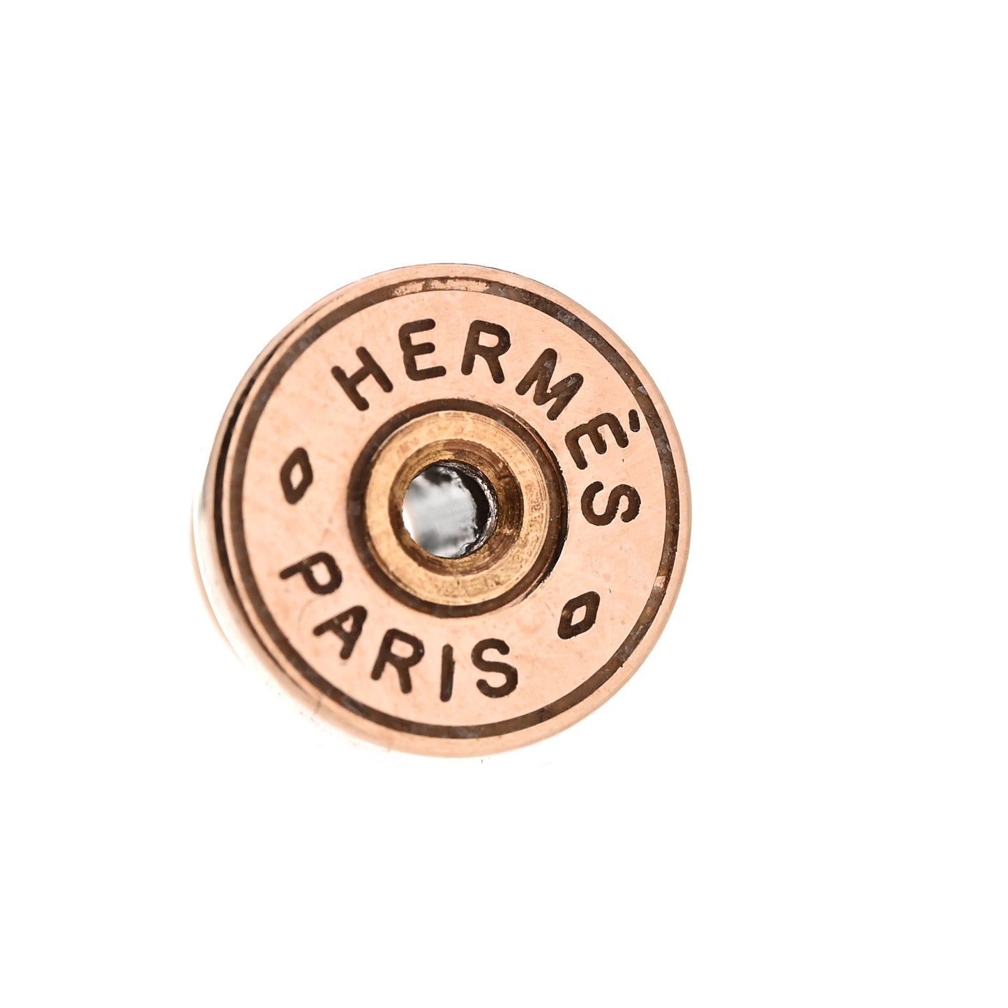 Rose Gold Lacquered Mini Pop H Earrings Marron Glace