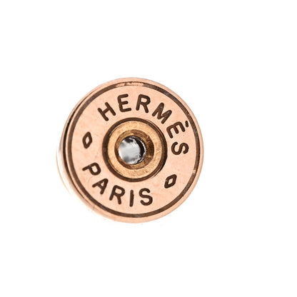 Hermes Rose Gold Lacquered Mini Pop H Earrings Marron Glace 4 of 5