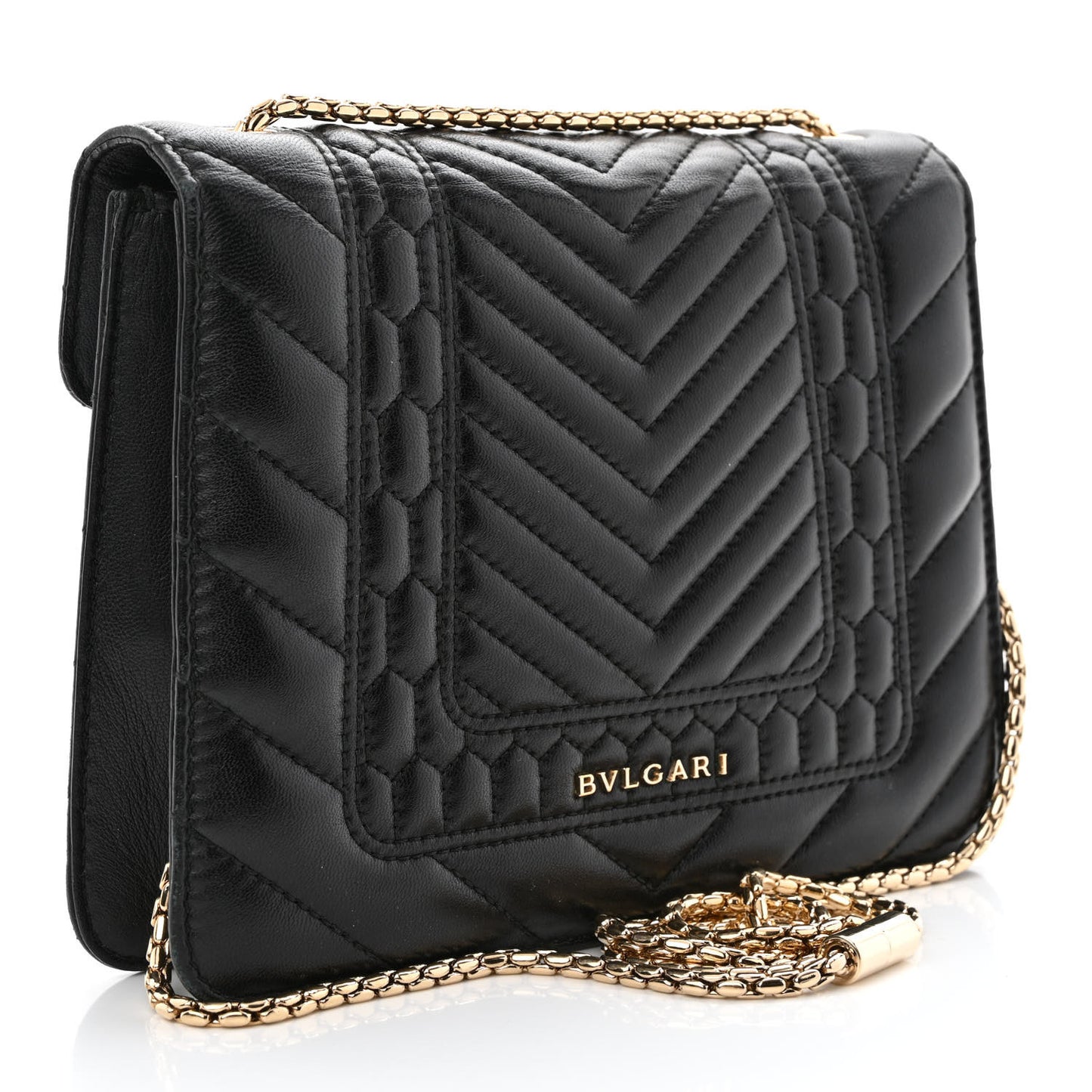 Calfskin Quilted Serpenti Forever Shoulder Bag Black