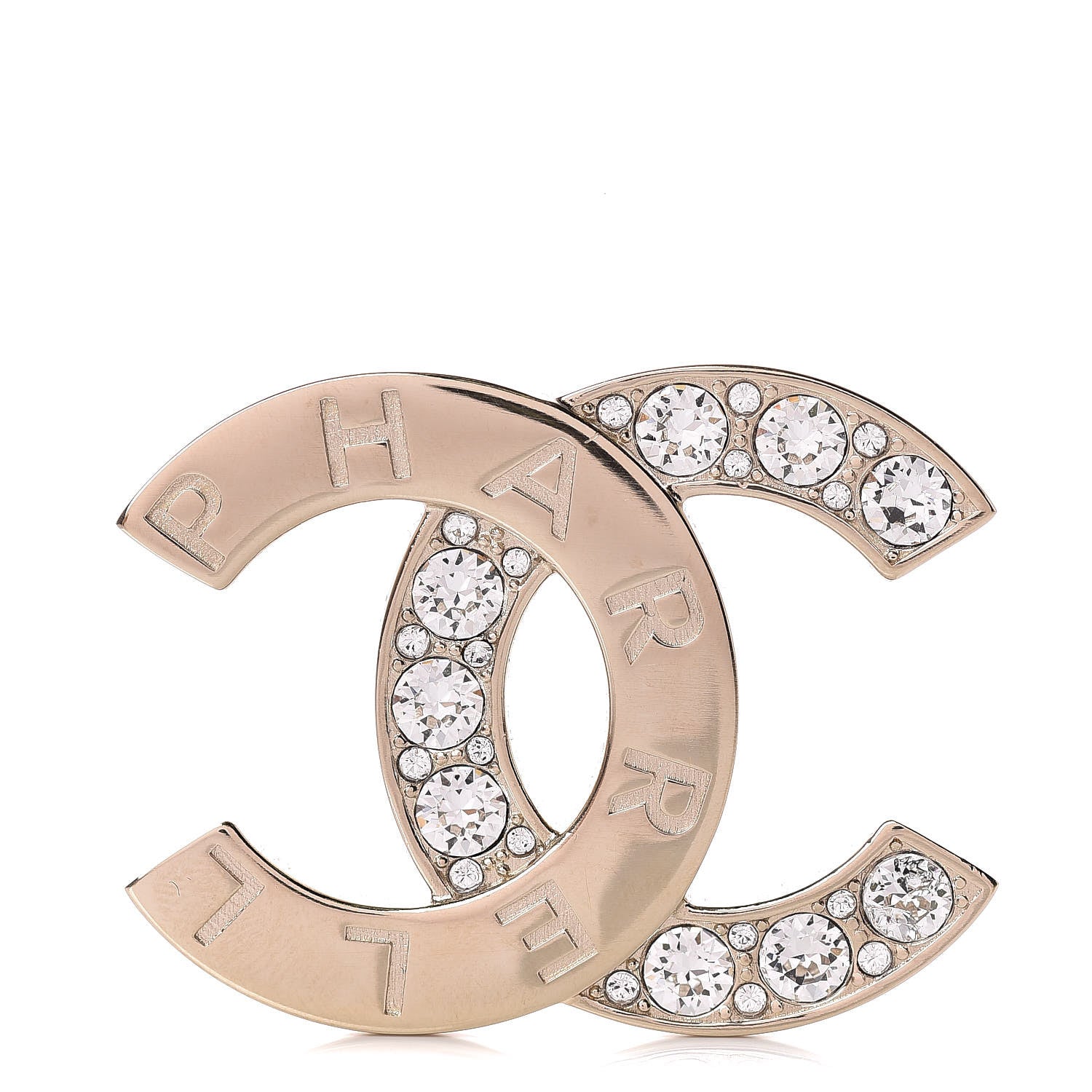 Chanel Crystal CC Pharrell Brooch Gold 1 of 5