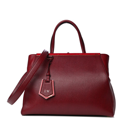 Fendi Vitello Elite Regular 2Jours Tote Rosso Scuro Ciliegia 1 of 4