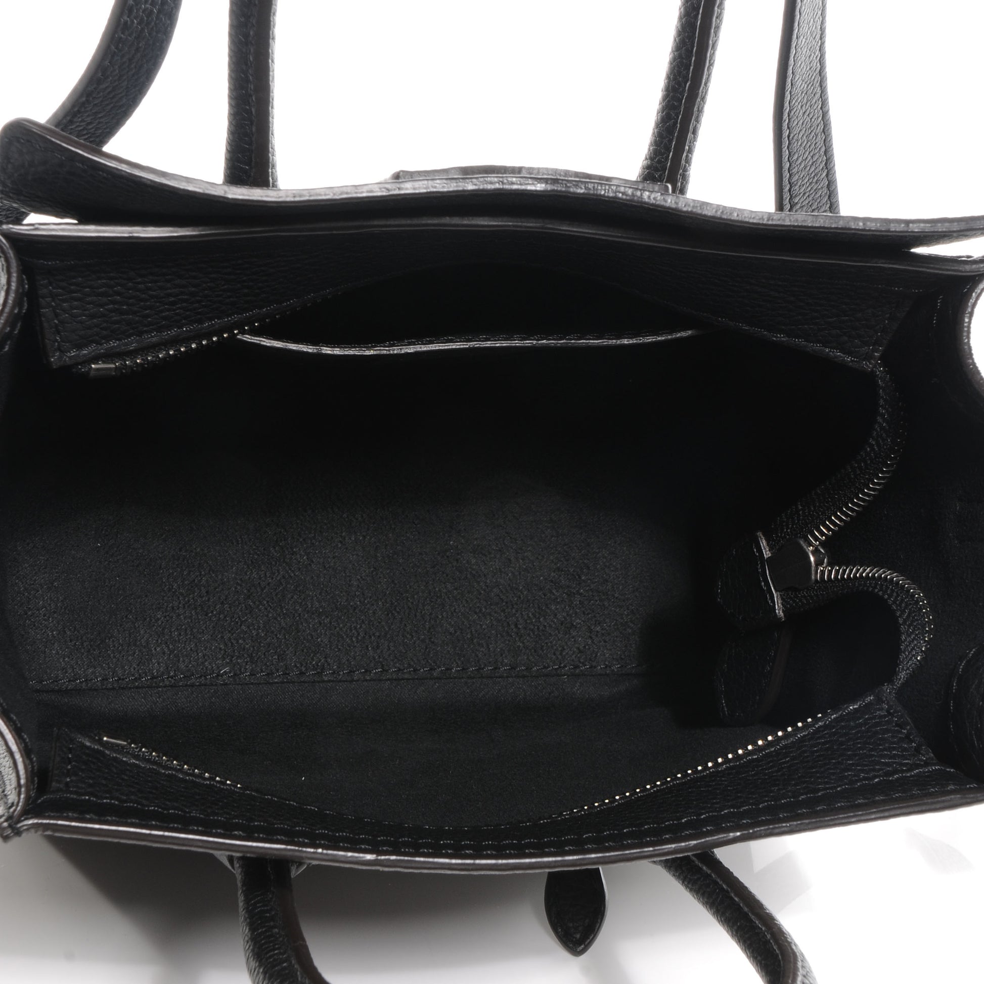 Celine Drummed Leather Nano Luggage Black 5 of 7