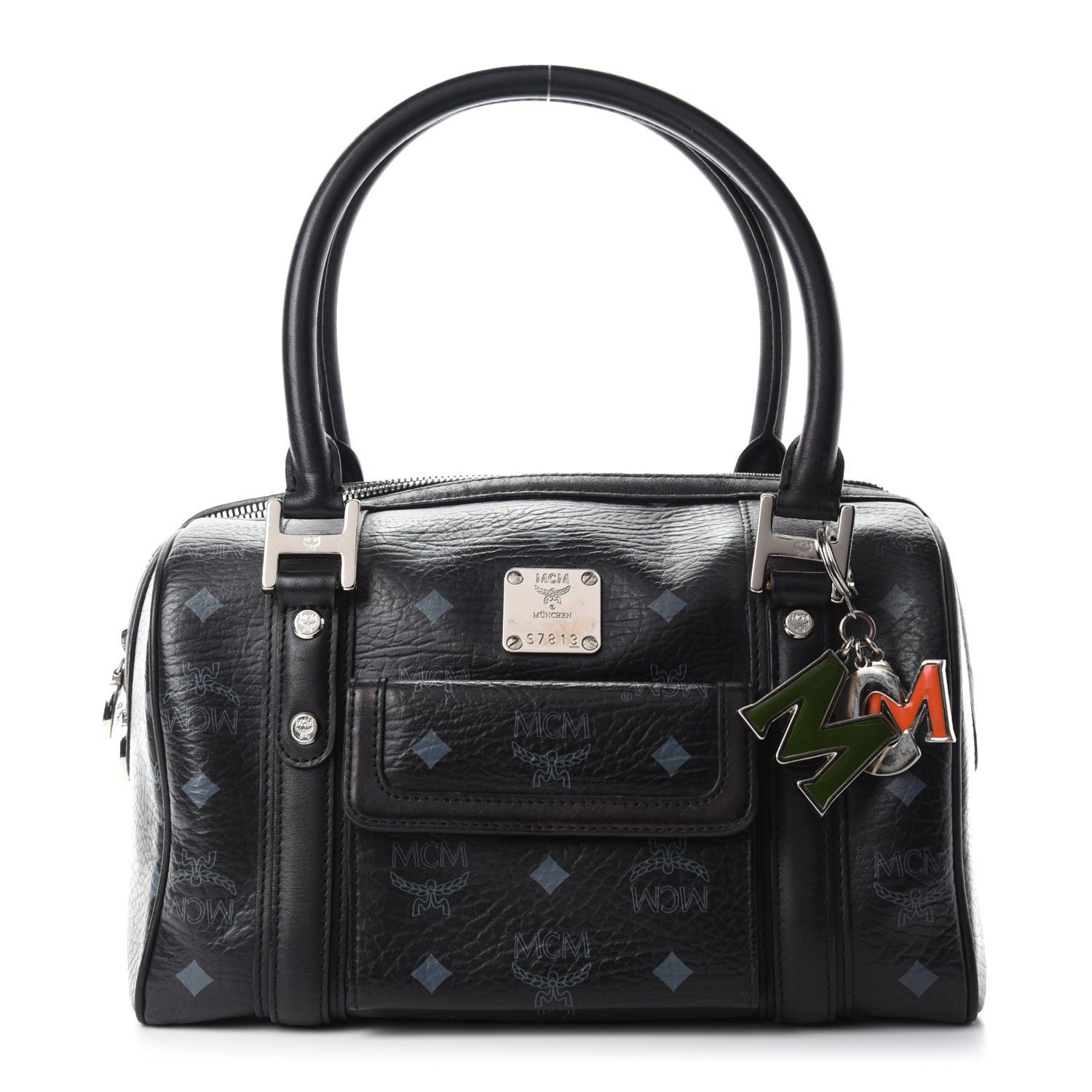 MCM Visetos Small Boston Bag Black 1 of 11