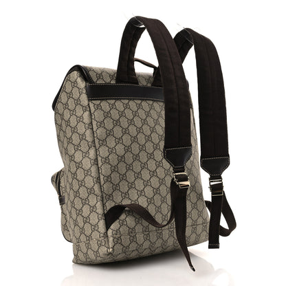 Gucci GG Supreme Monogram Medium Single Buckle Rucksack Backpack Beige Ebony Brown 3 of 17