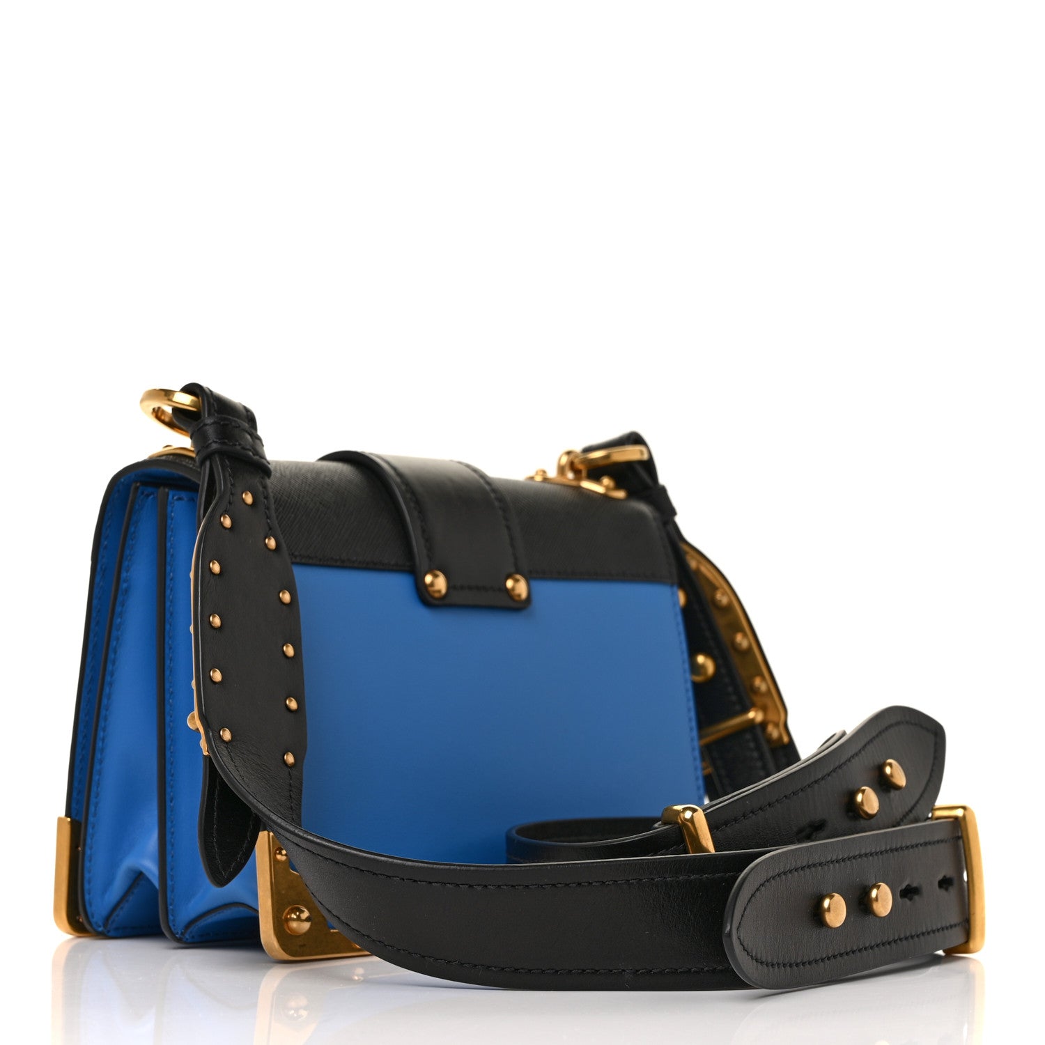 Prada City Calf Saffiano Cahier Bag Marea Black 2 of 7