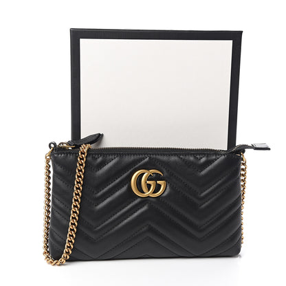 Gucci Calfskin Matelasse Mini GG Marmont Chain Bag Black 10 of 10
