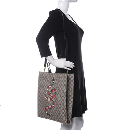 Gucci Soft GG Supreme Monogram Kingsnake Vertical Tote Black 2 of 10