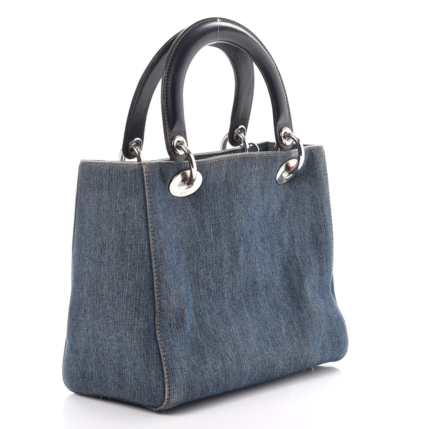Christian Dior Denim Crystal Medium Lady Dior Blue 13 of 19