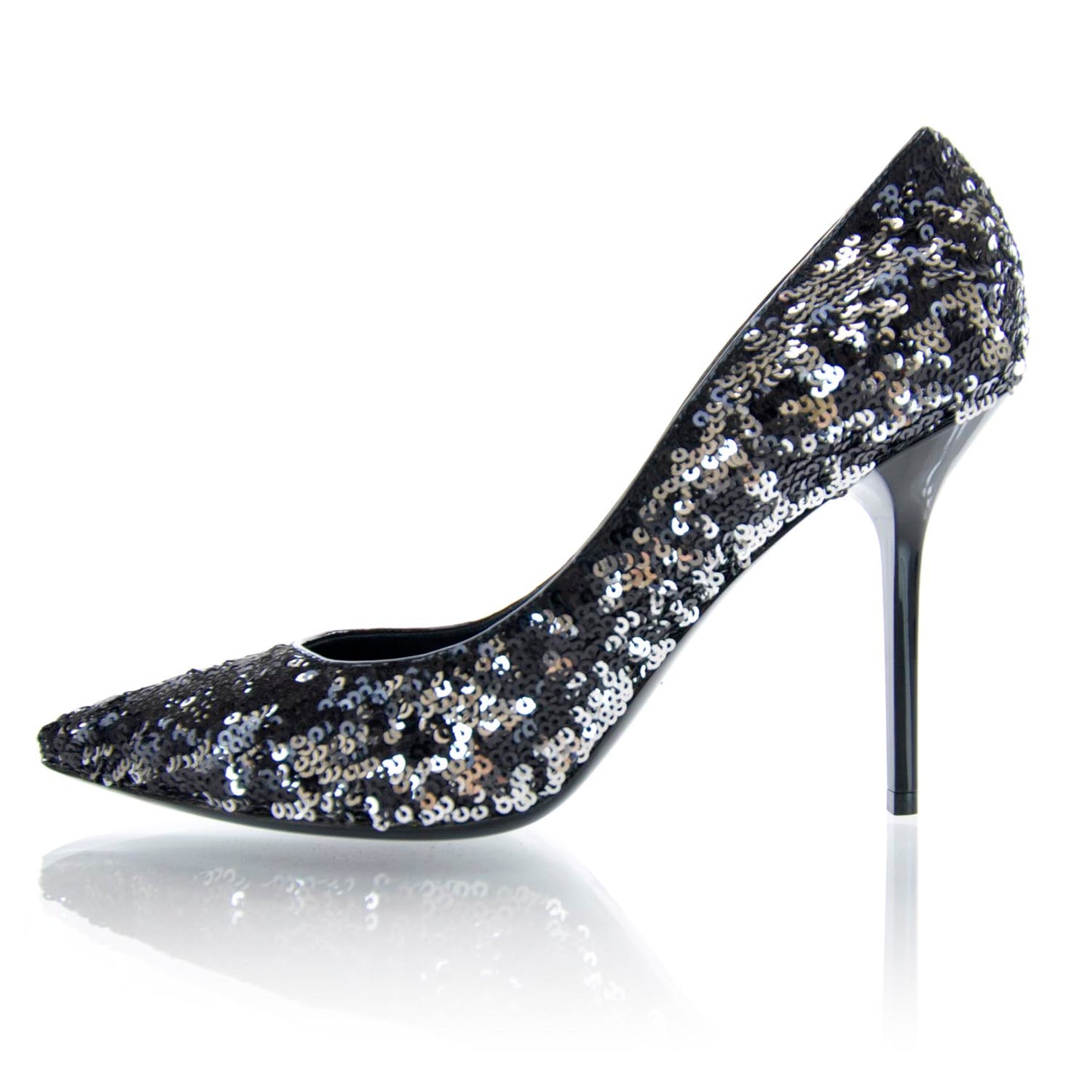 Liza Sequin Embroidered Heels 39 Black