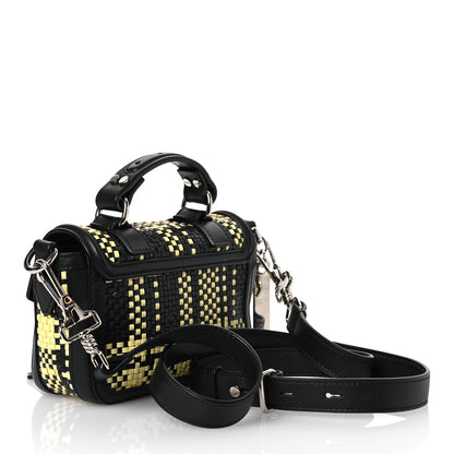 Proenza Schouler Lambskin Woven Plaid Micro PS1 Satchel Black Butter Toast 3 of 12