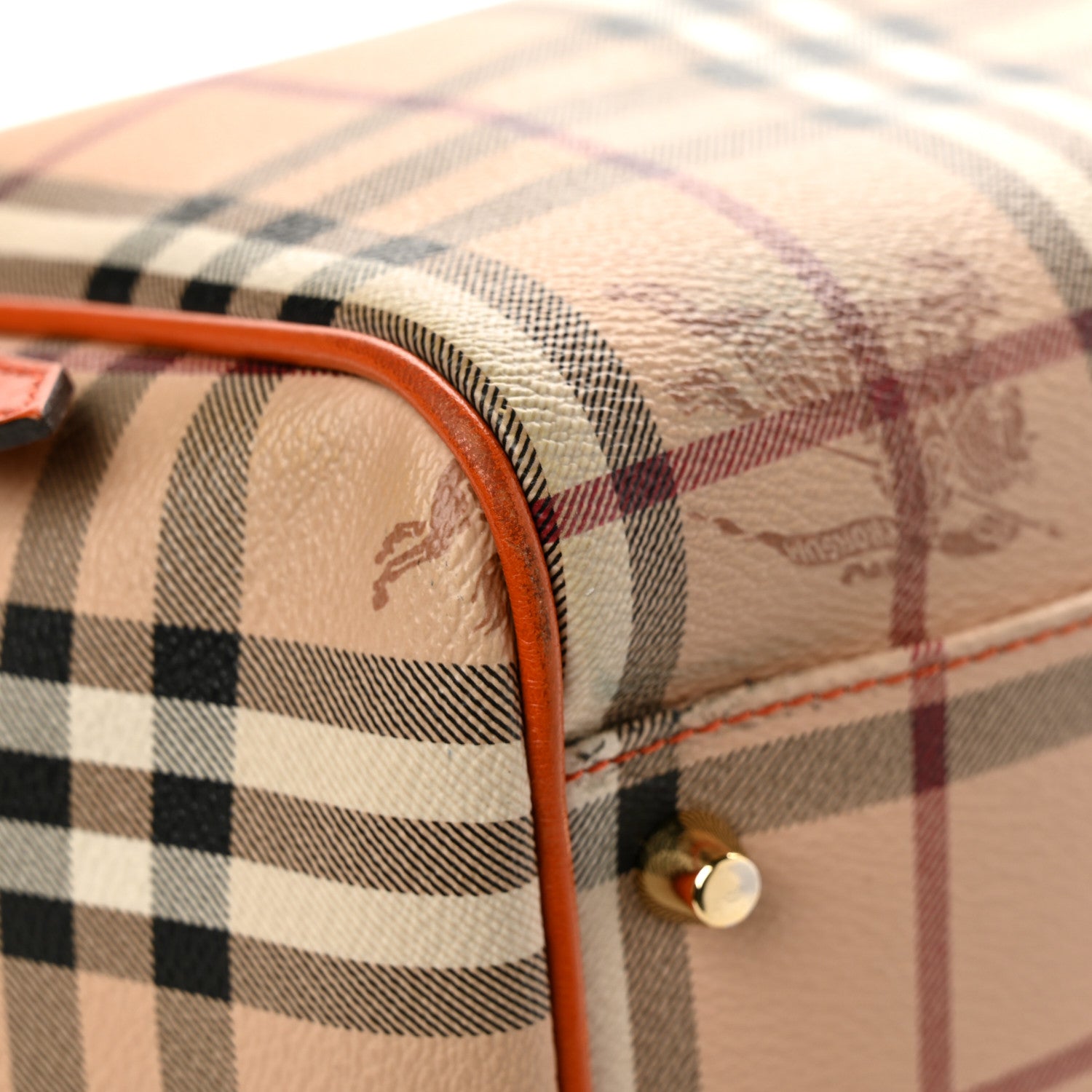 Burberry Haymarket Check Small Canterbury Tote Orange 10 of 11