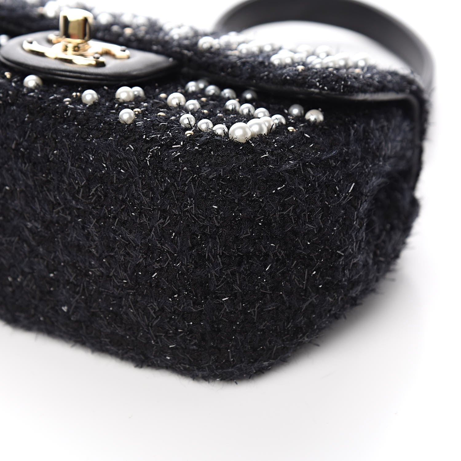 Chanel Tweed Pearl Mini Cosmos Flap Black 9 of 10
