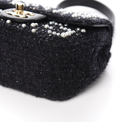 Chanel Tweed Pearl Mini Cosmos Flap Black 9 of 10