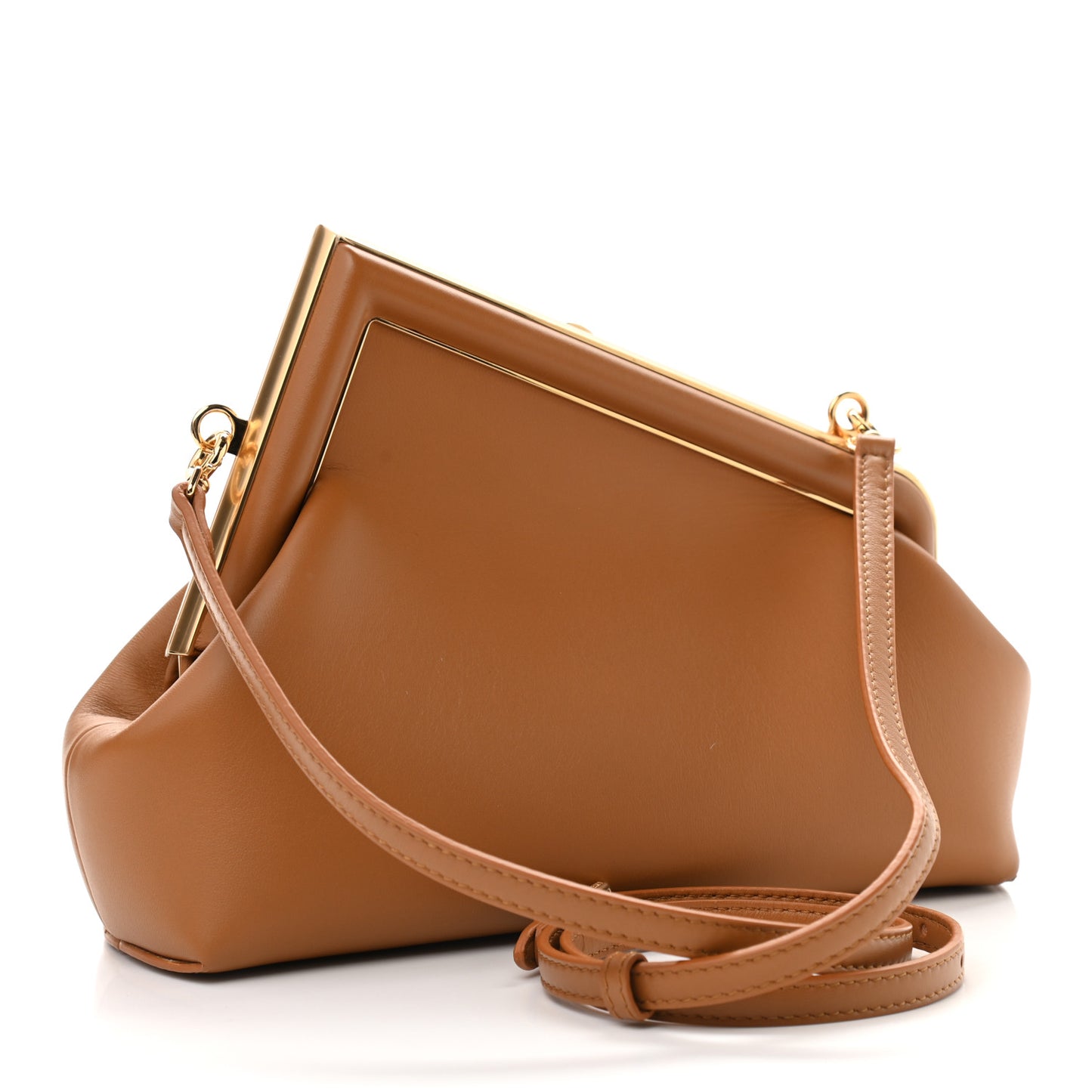 Shiny Nappa Small Fendi First Caramello