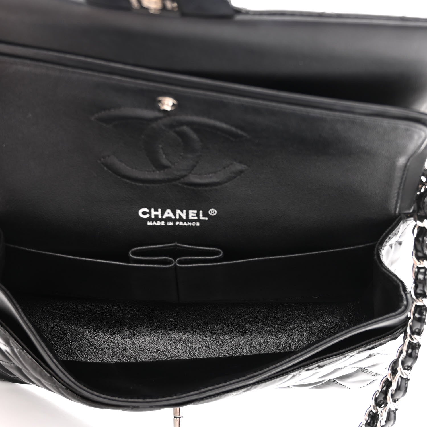 Chanel Patent Quilted Medium Double Flap Black 5 of 12