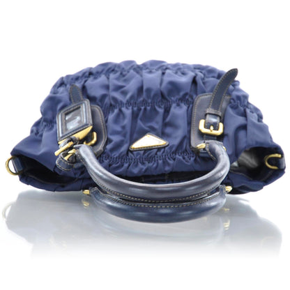Prada Tessuto Nylon Gaufre Tote Blue 5 of 9