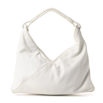Bottega Veneta Smooth Lambskin Braided Hobo White 1 of 12